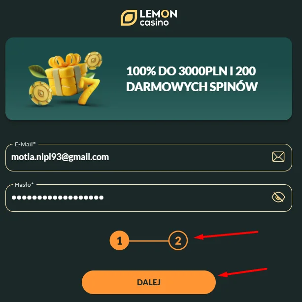 quick registration form